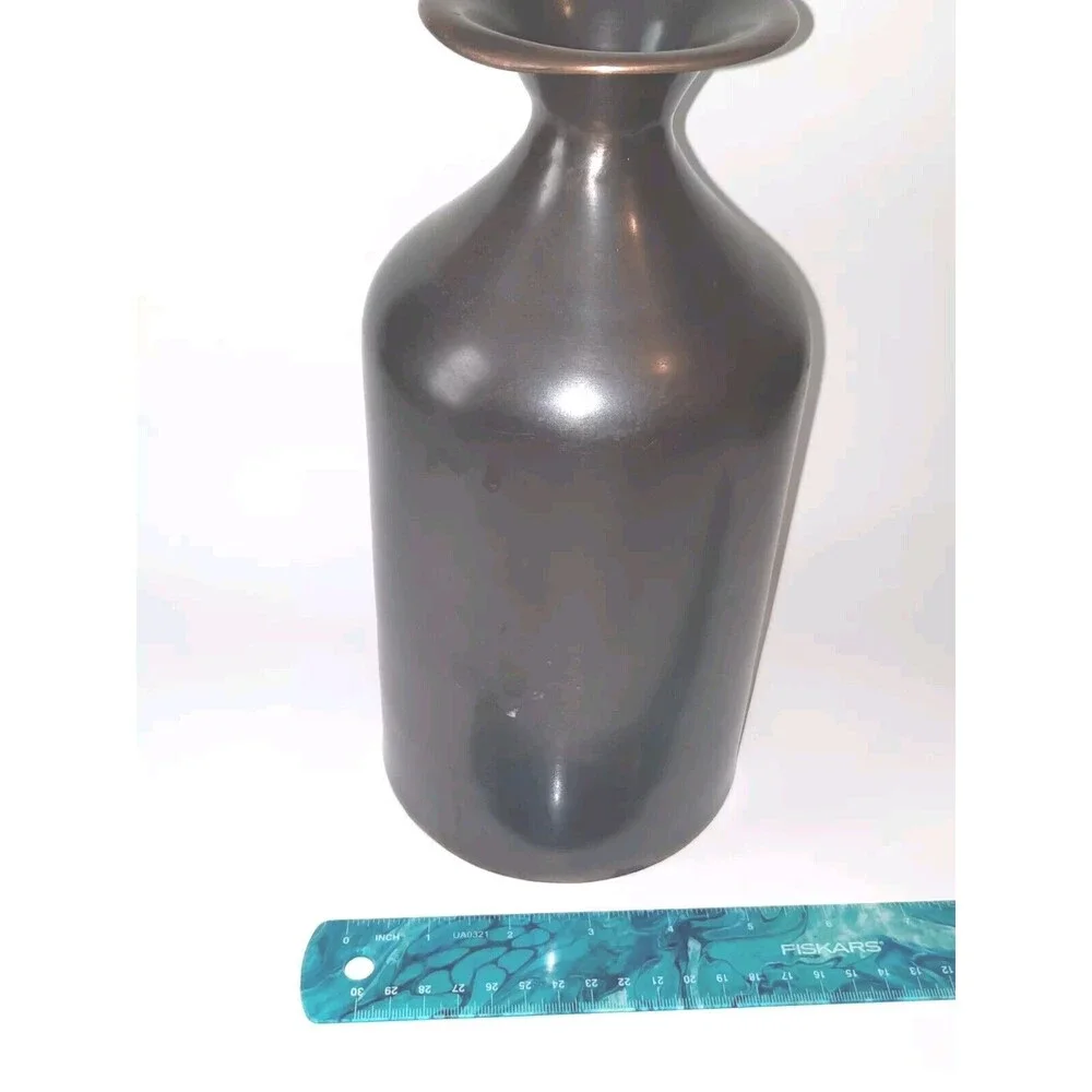Kohl’s 10” Copper Metal Vase – Rustic Decor – Slight Dent on Rim (See Images)